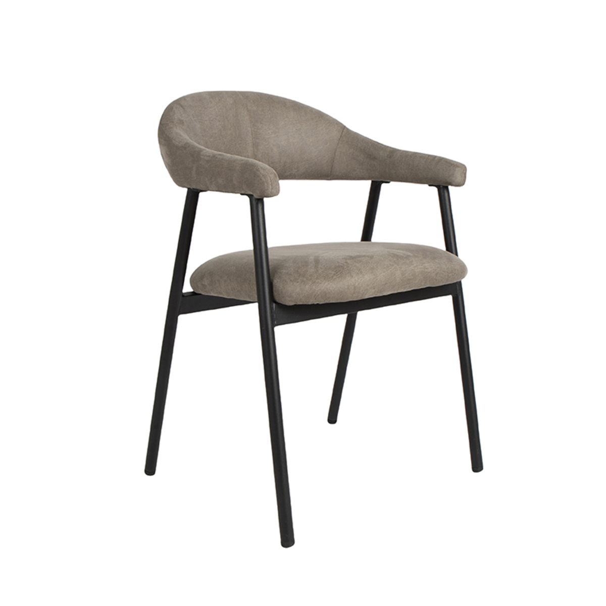 LABEL51 Eetkamerstoel Amaze - Taupe - Micro Suede - Black Frame