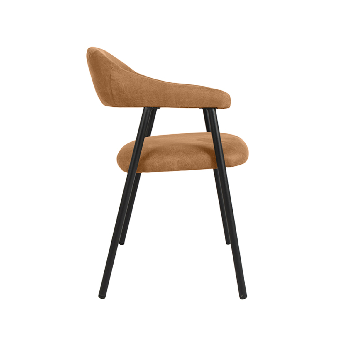 LABEL51 Eetkamerstoel Amaze - Cognac - Micro Suede - Black Frame