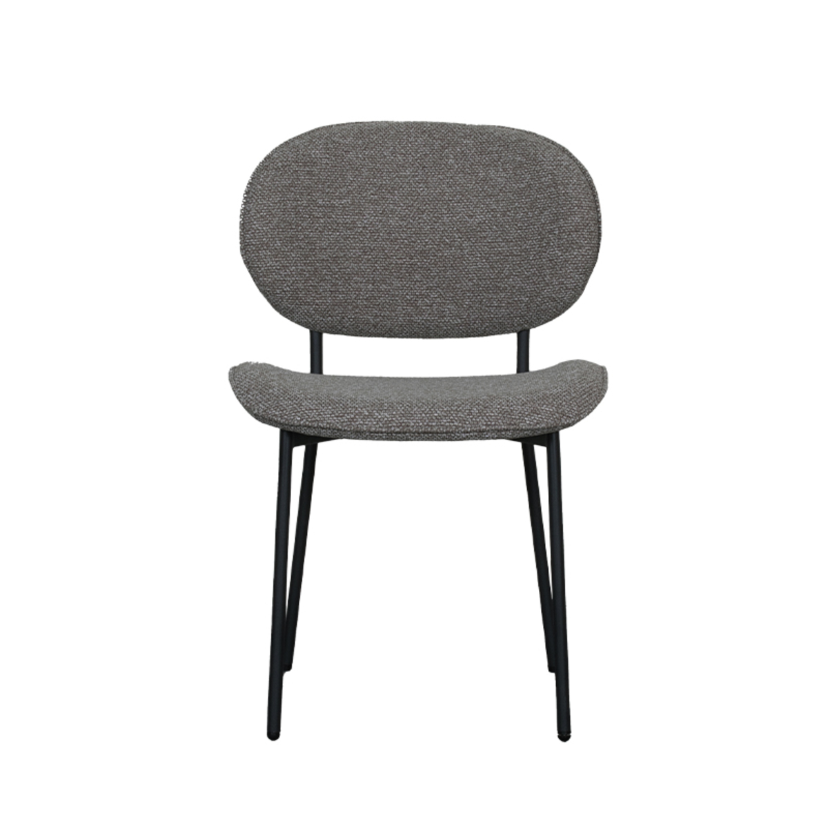 LABEL51 Eetkamerstoel Senn - Truffel grijs - Boucle - Black Frame