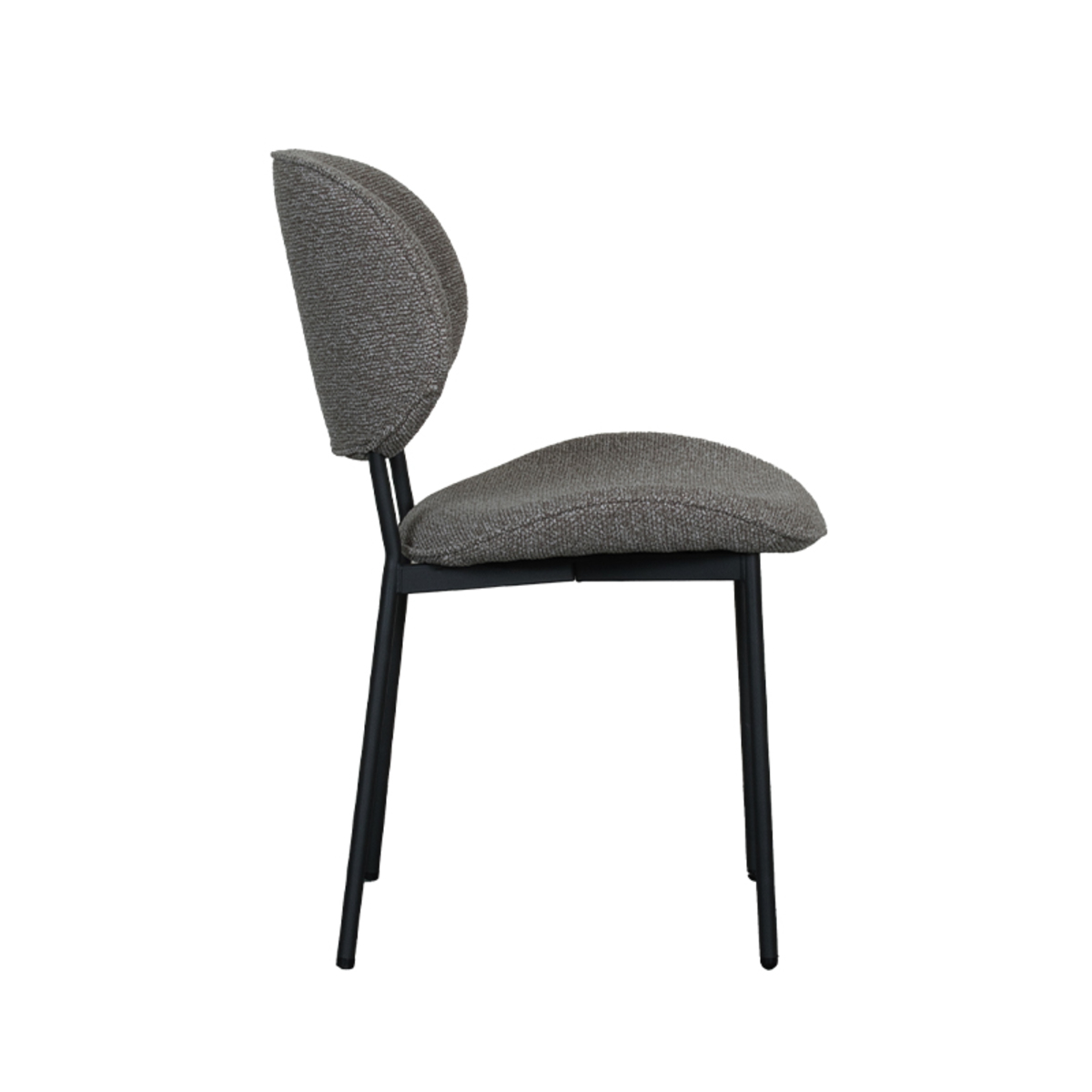 LABEL51 Eetkamerstoel Senn - Truffel grijs - Boucle - Black Frame