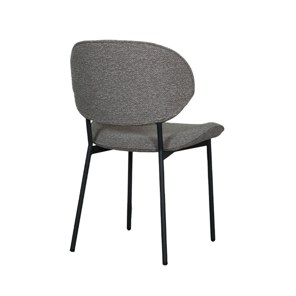 LABEL51 Eetkamerstoel Senn - Truffel grijs - Boucle - Black Frame