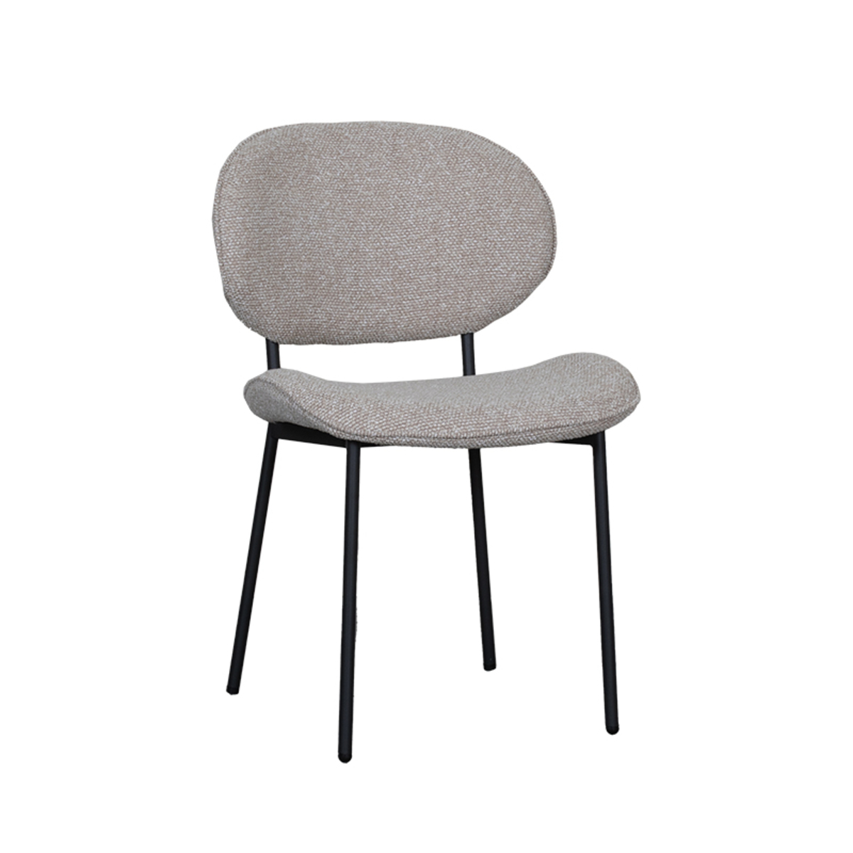 LABEL51 Eetkamerstoel Senn - Naturel - Boucle - Black Frame