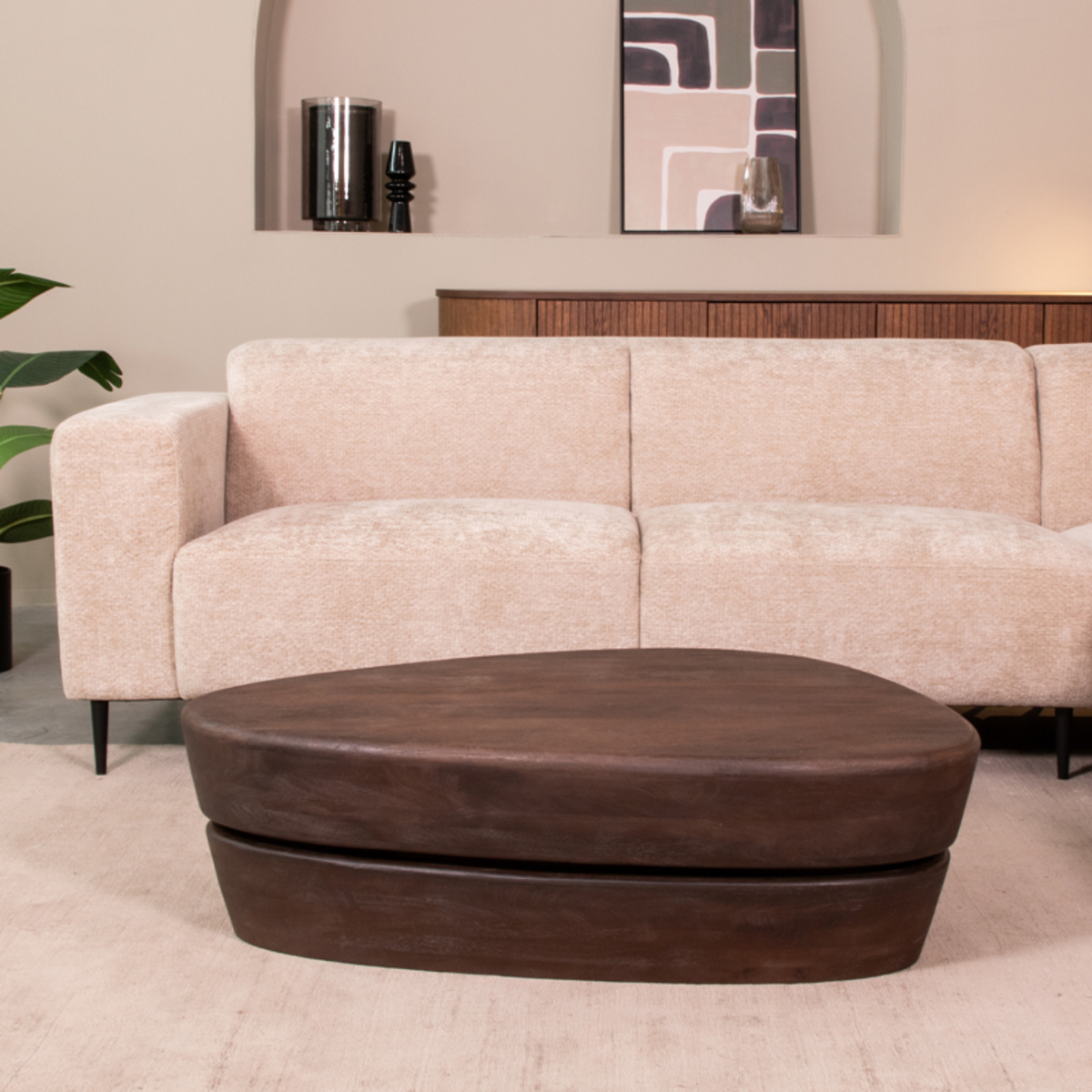 LABEL51 Salontafel Javi - Espresso - Mangohout - 110x80 cm