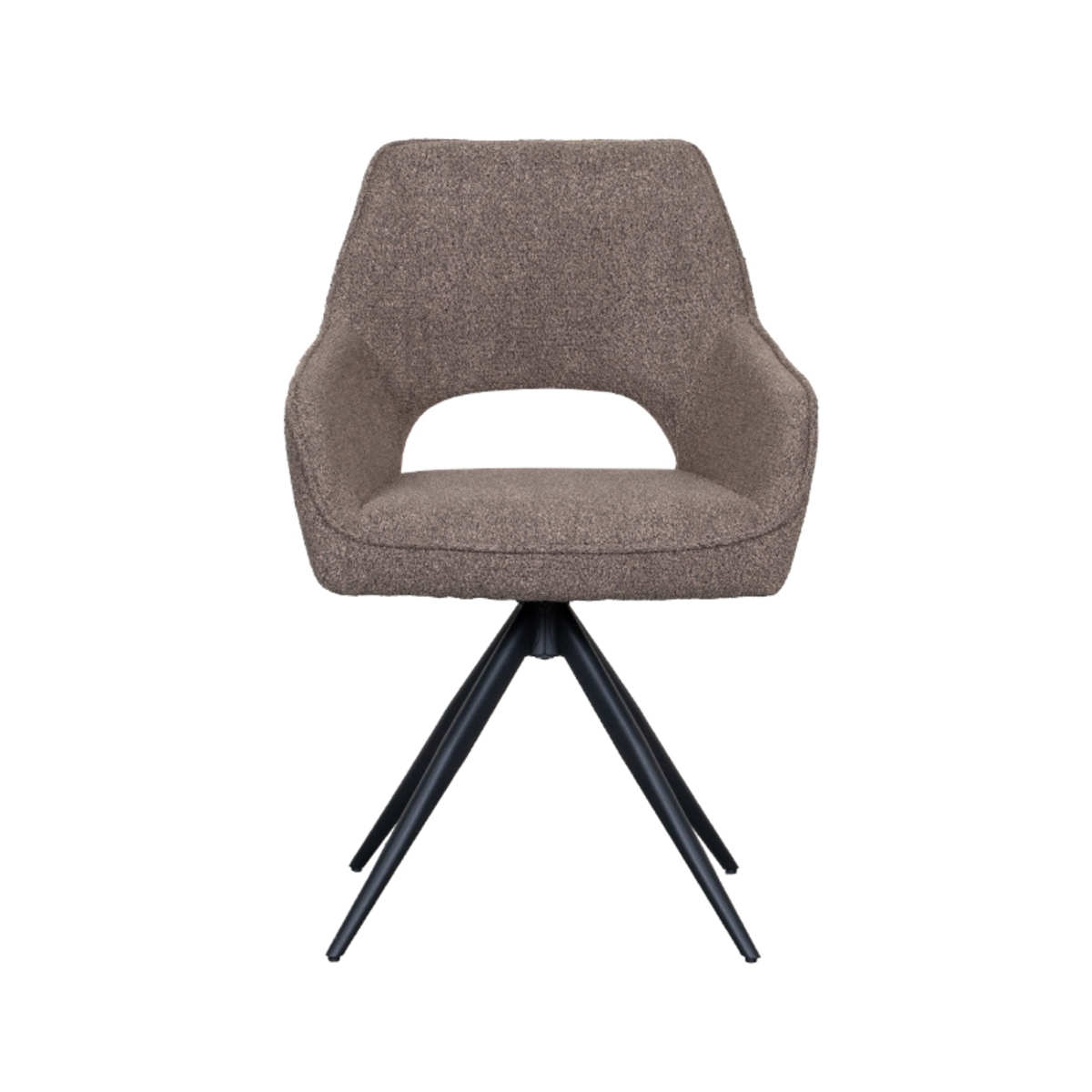 LABEL51 Eetkamerstoel Finley - Bruin - Boucle - Black Frame