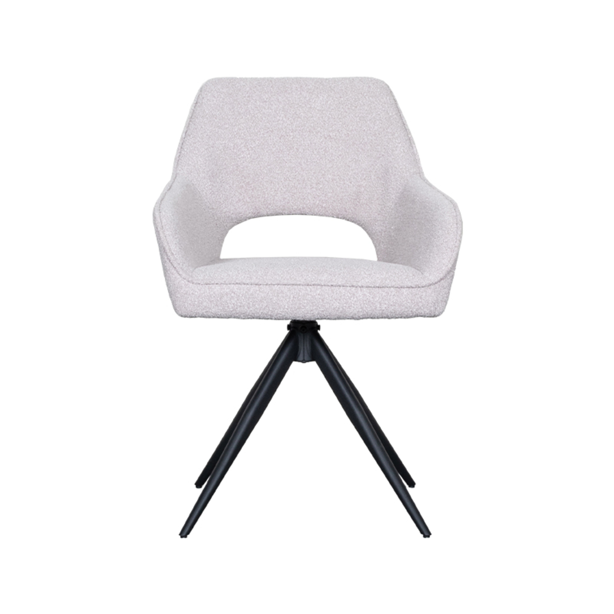 LABEL51 Eetkamerstoel Finley - Naturel - Boucle - Black Frame