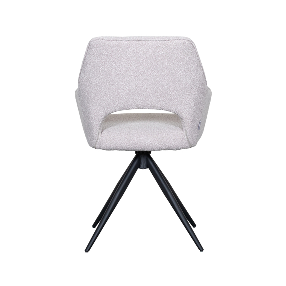LABEL51 Eetkamerstoel Finley - Naturel - Boucle - Black Frame