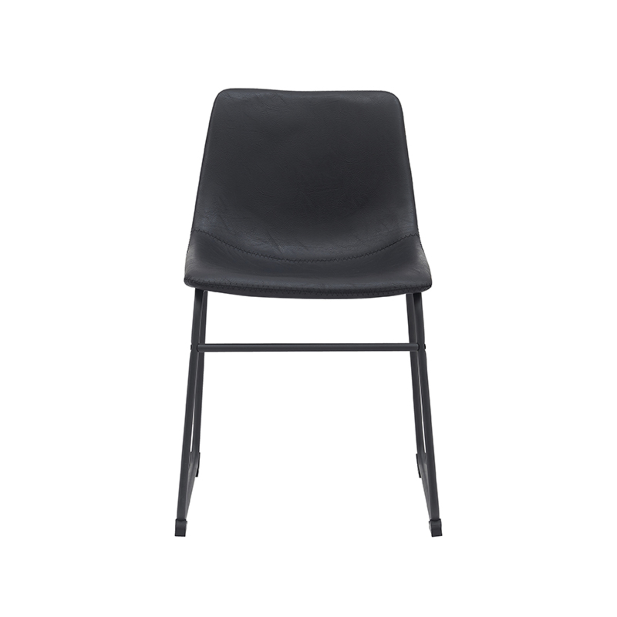 LABEL51 Eetkamerstoel Risto - Zwart - PU-Leder - Black Frame