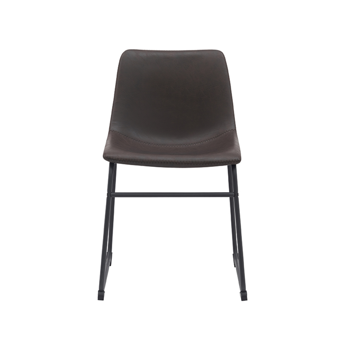 LABEL51 Eetkamerstoel Risto - Donkerbruin - PU-Leder - Black Frame