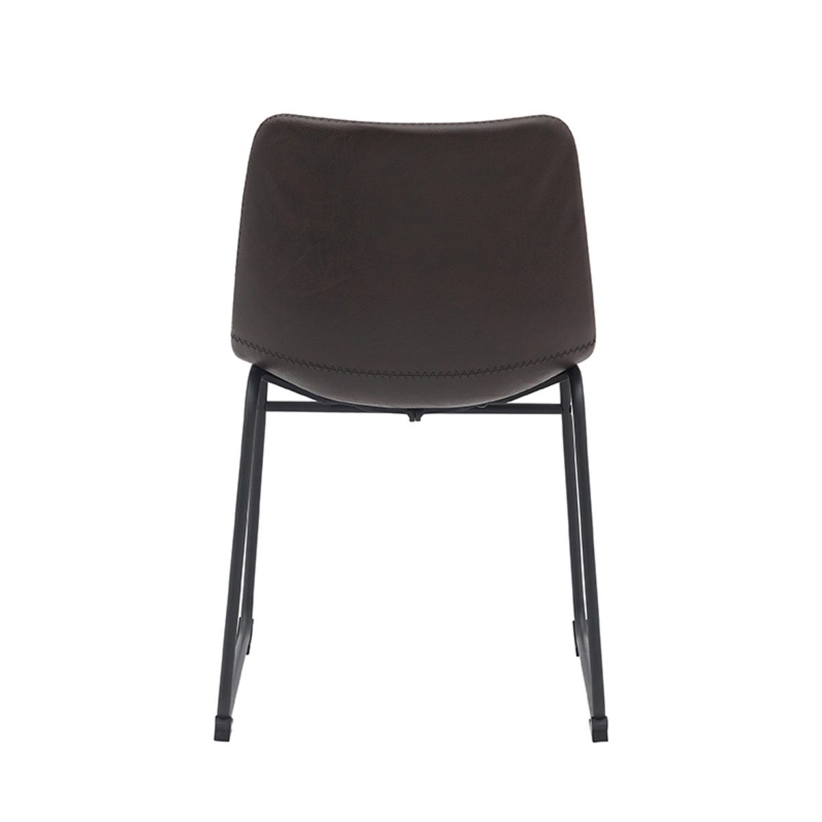 LABEL51 Eetkamerstoel Risto - Donkerbruin - PU-Leder - Black Frame