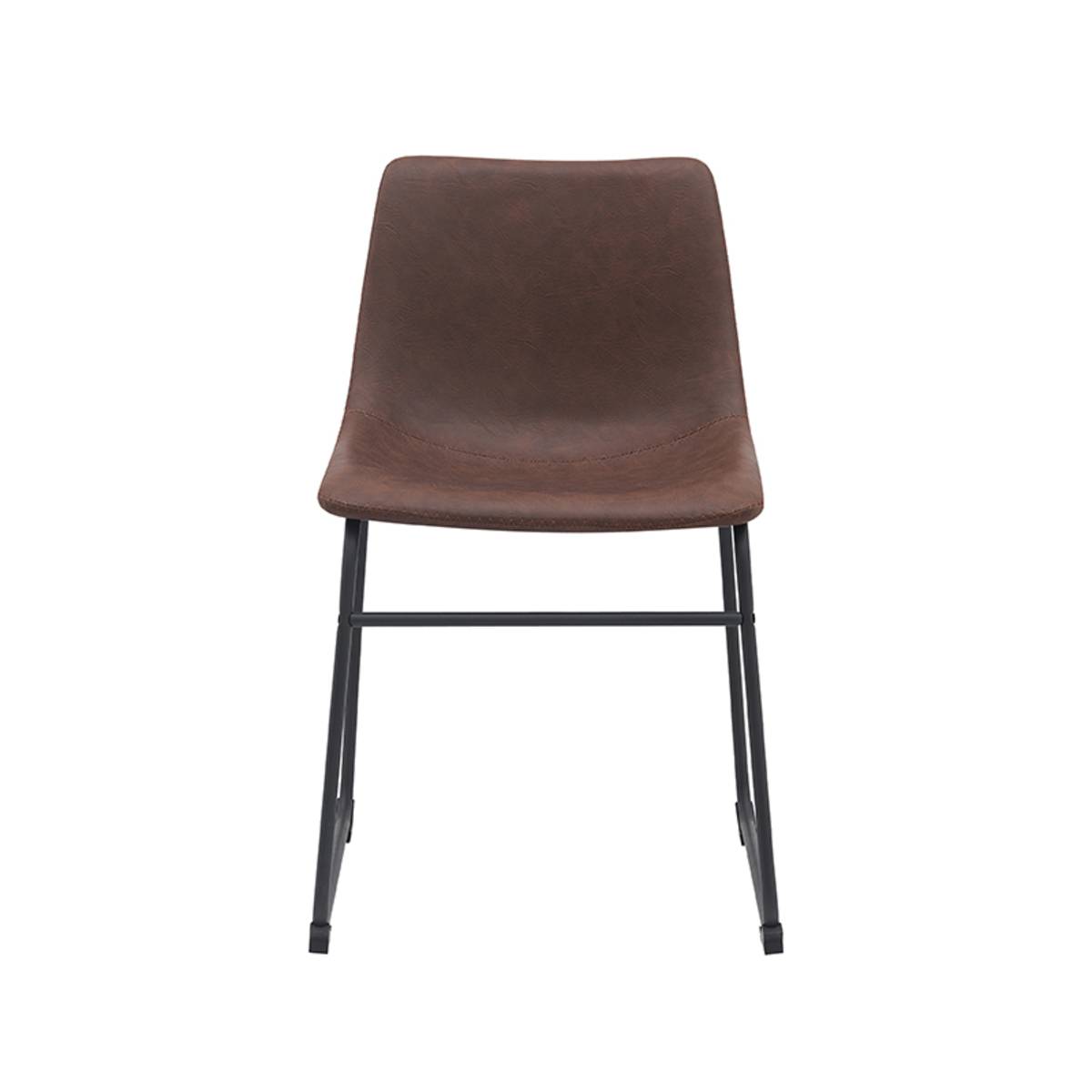 LABEL51 Eetkamerstoel Risto - Bruin - PU-Leder - Black Frame