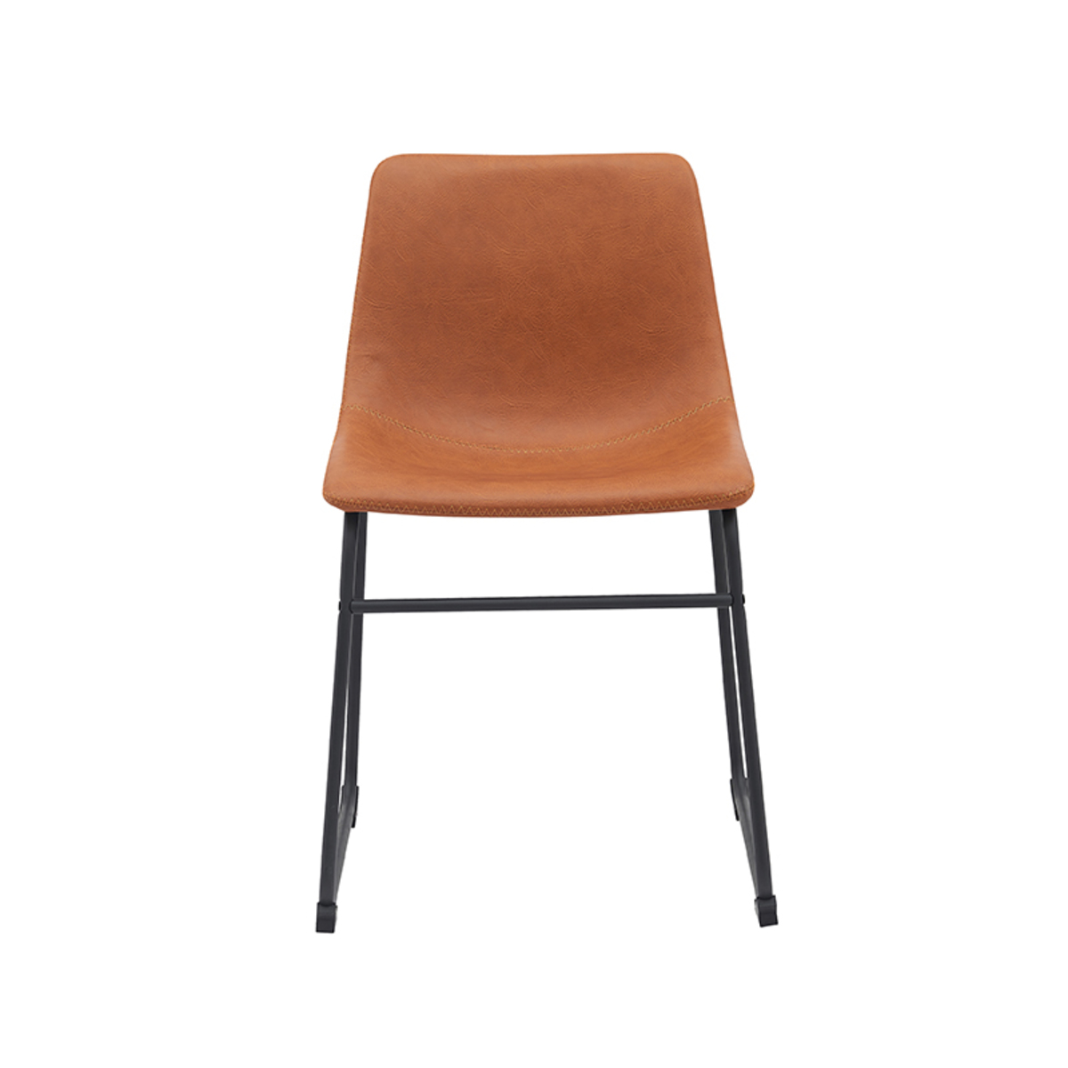 LABEL51 Eetkamerstoel Risto - Cognac - PU-Leder - Black Frame