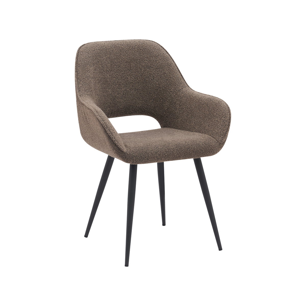 LABEL51 Eetkamerstoel Fer - Bruin - Boucle - Black Frame