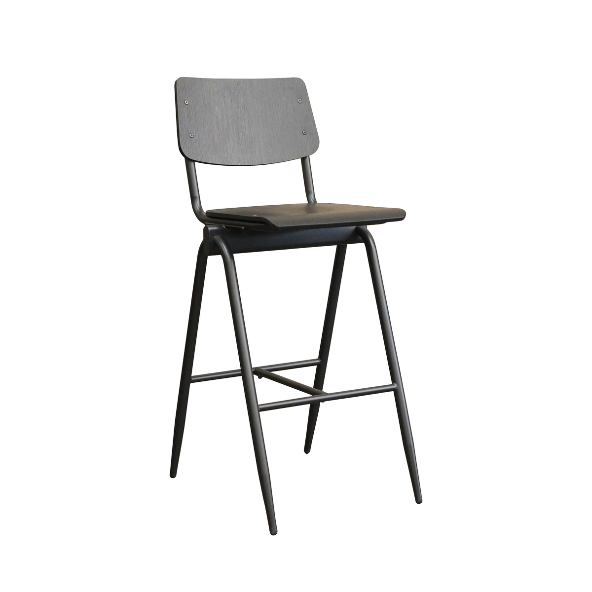 LABEL51 Barkruk Solid - Zwart - Hout - Zithoogte 86