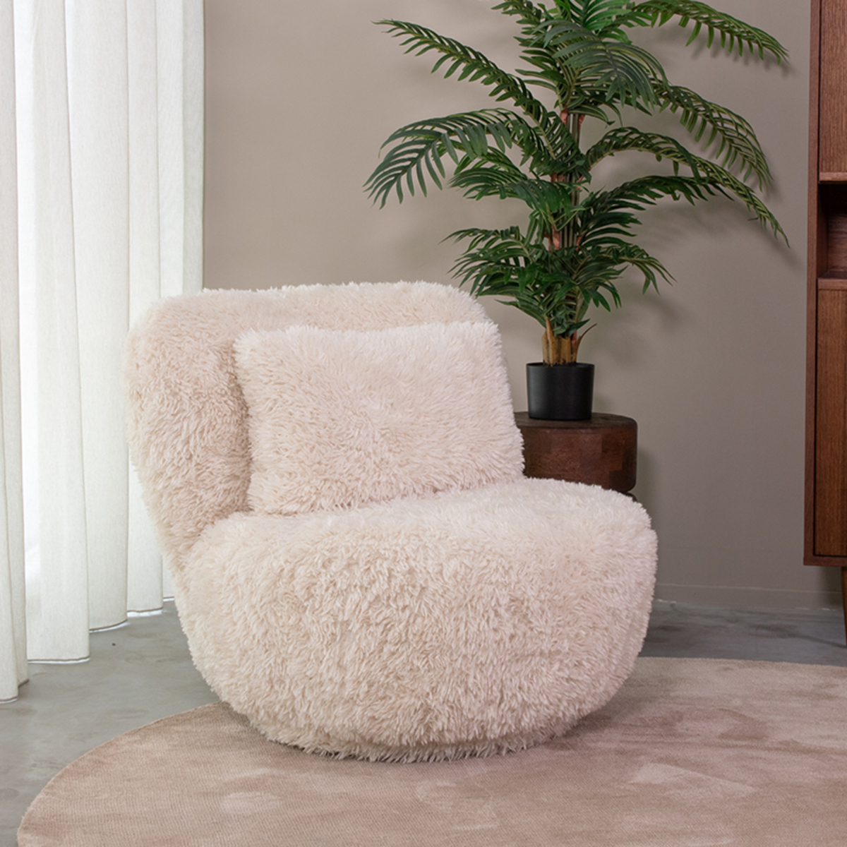 LABEL51 Fauteuil Doodle - Crème - Fluffy - One Size