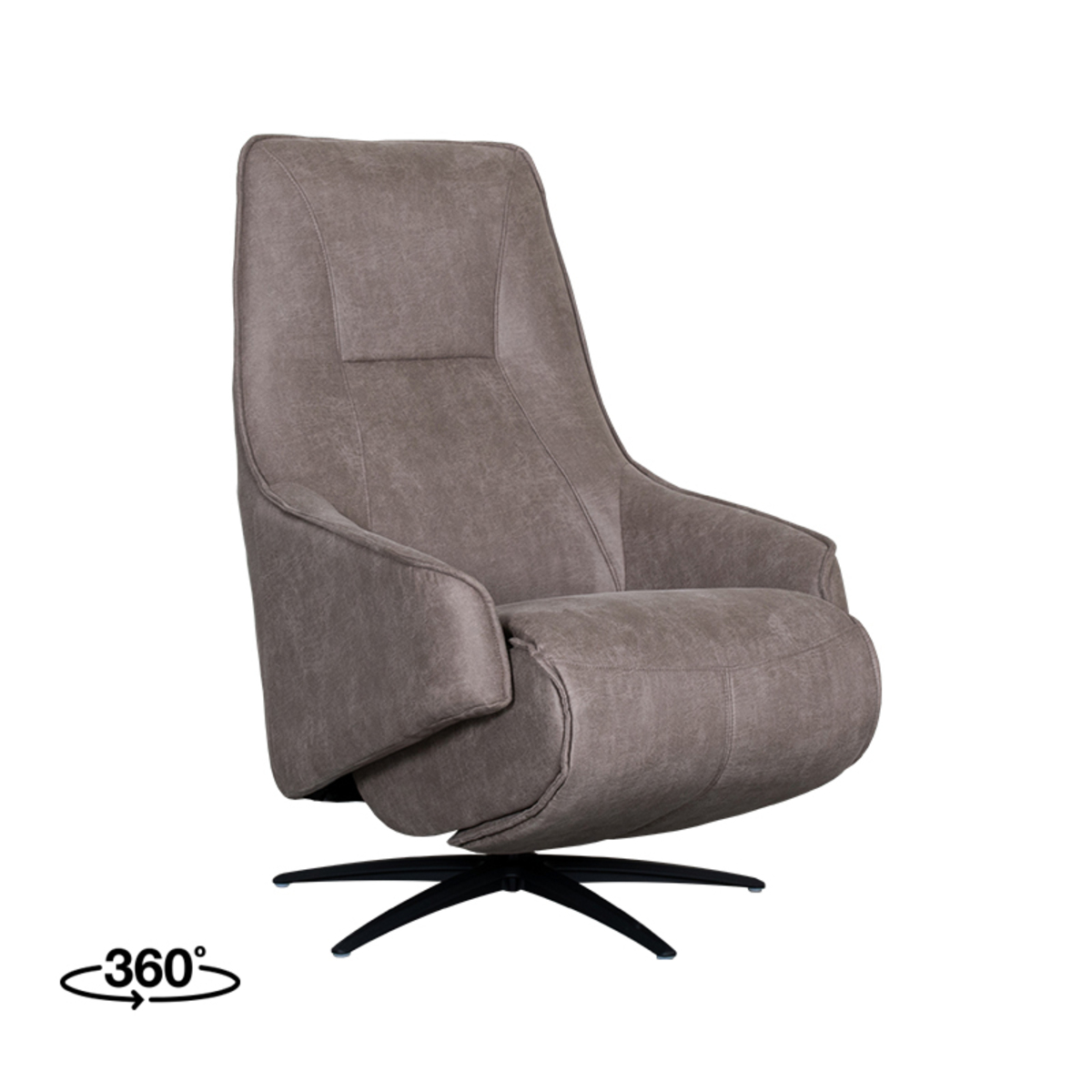 LABEL51 Fauteuil Odense - Taupe - Micro Suede - One Size