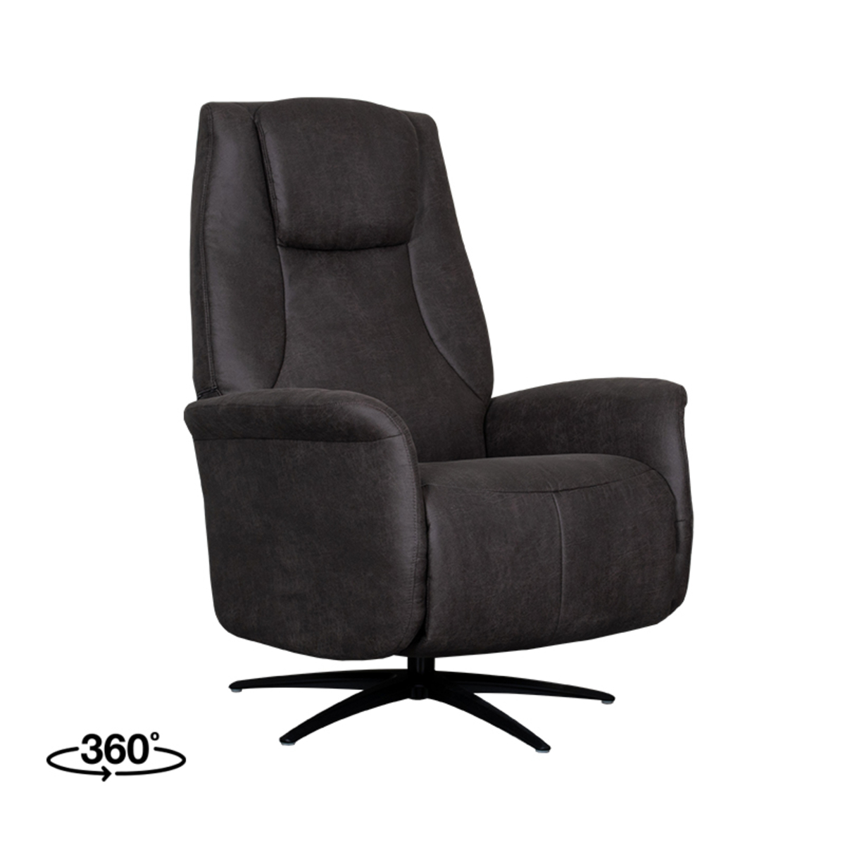 LABEL51 Fauteuil Stockholm - Antraciet - Micro Suede - One Size