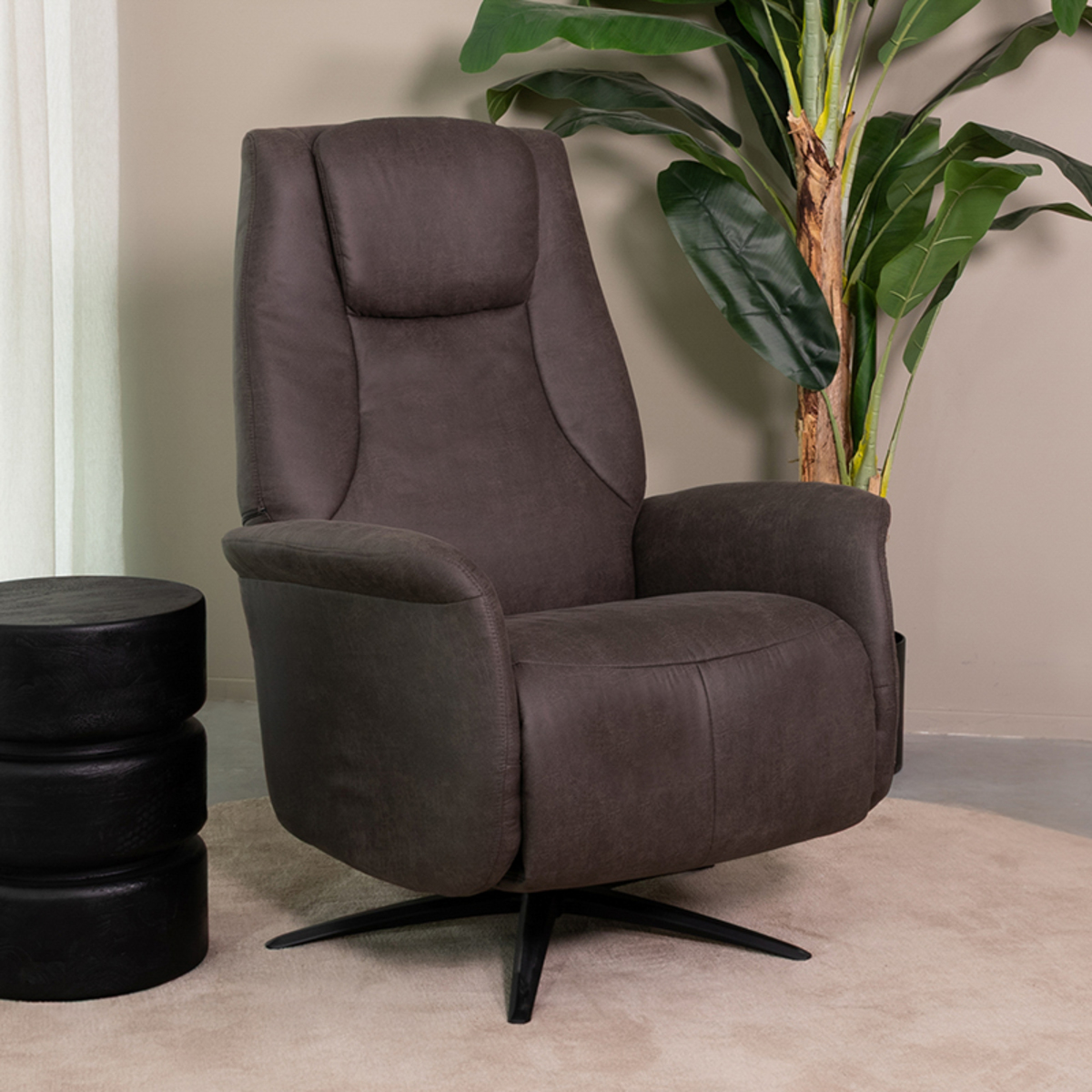 LABEL51 Fauteuil Stockholm - Antraciet - Micro Suede - One Size