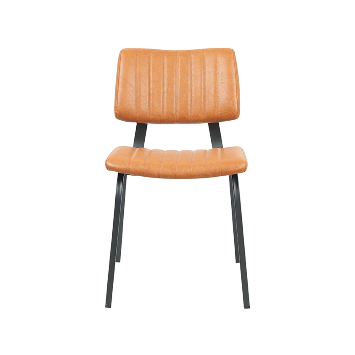 LABEL51 Eetkamerstoel Gusto - Cognac - PU-Leder - Black Frame