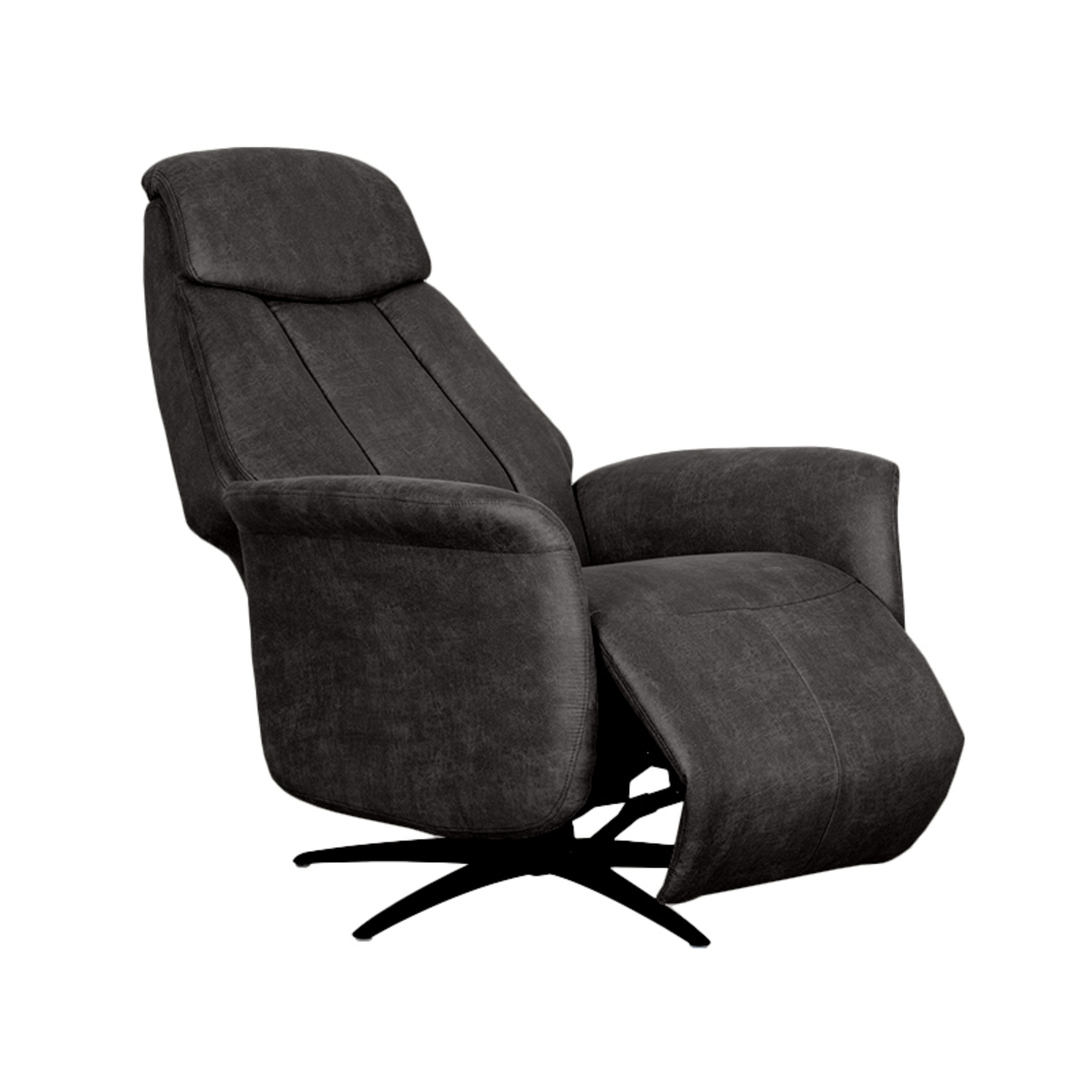 LABEL51 Fauteuil Oslo - Antraciet - Micro Suede - One Size