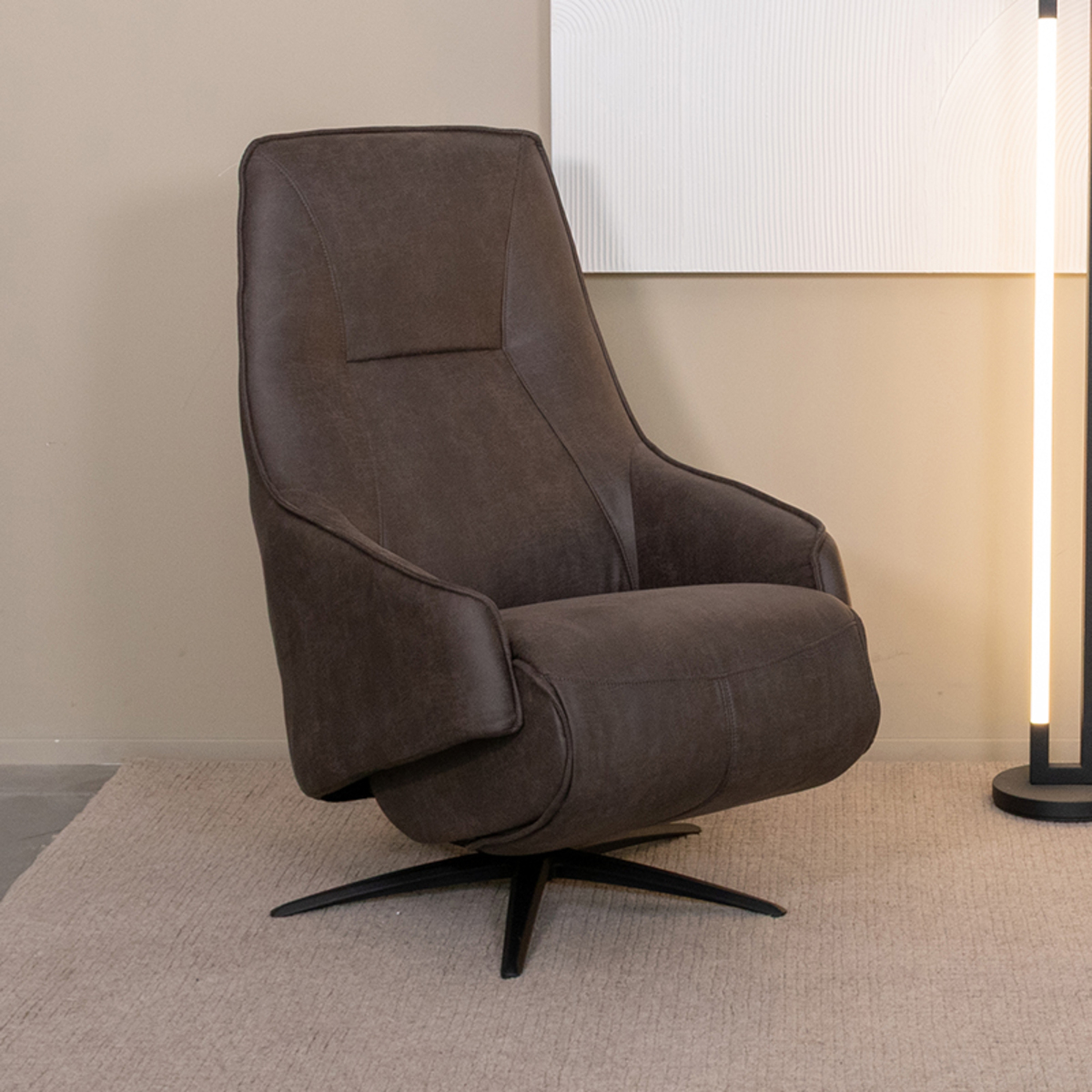 LABEL51 Fauteuil Odense - Antraciet - Micro Suede - One Size