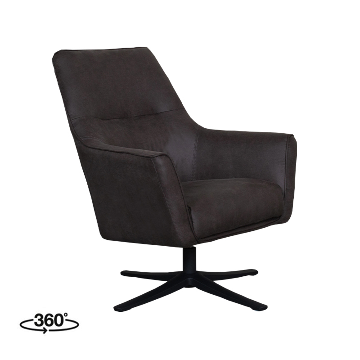 LABEL51 Fauteuil Tod - Antraciet - Micro Suede - One Size