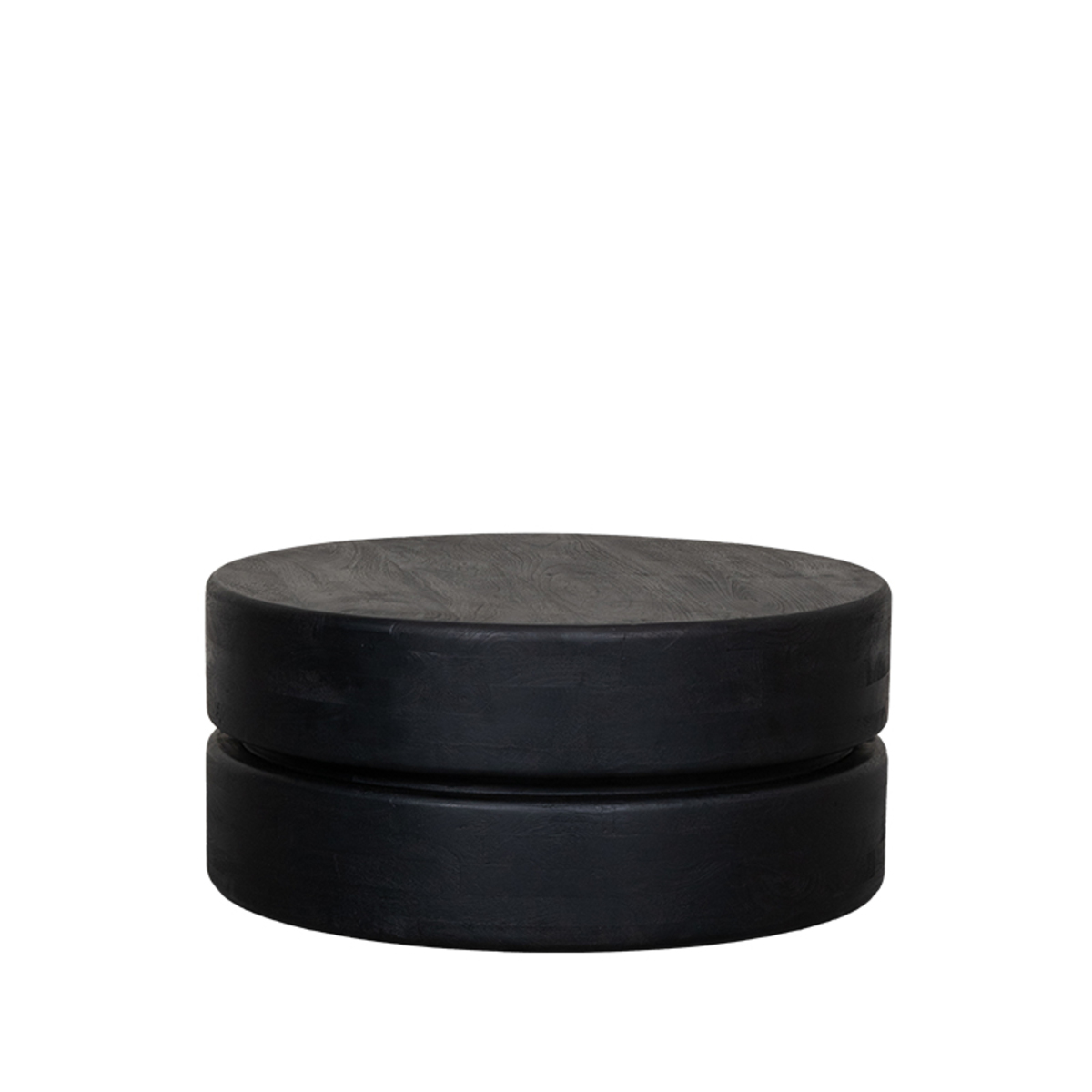 LABEL51 Salontafel Milly - Zwart - Mangohout - 70 cm - Rond