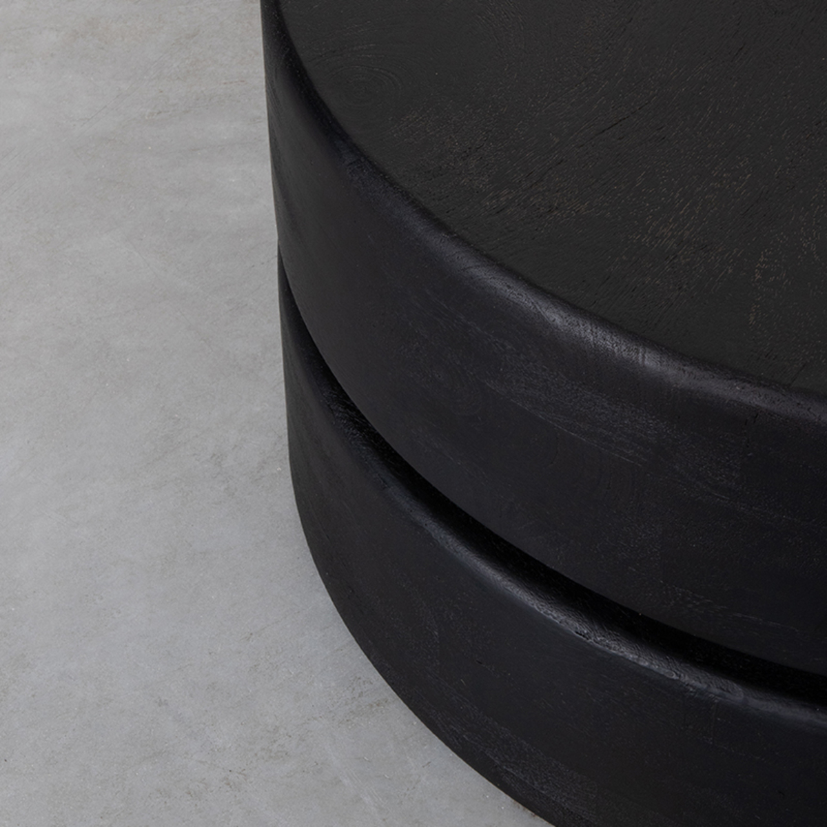 LABEL51 Salontafel Milly - Zwart - Mangohout - 70 cm - Rond