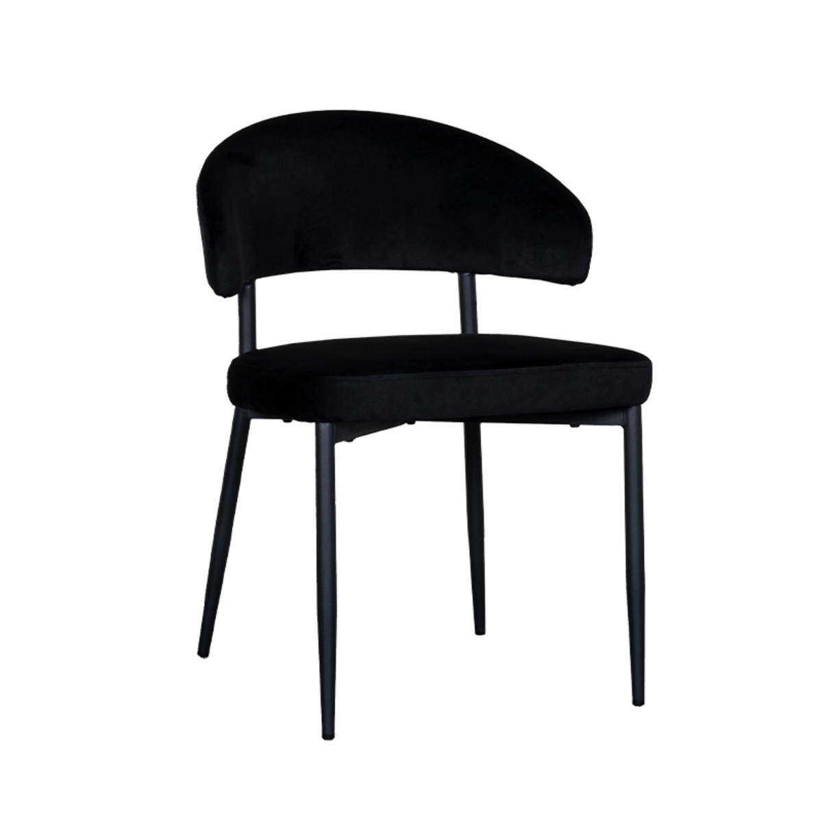 LABEL51 Eetkamerstoel Bliss - Zwart - Fluweel - Black Frame