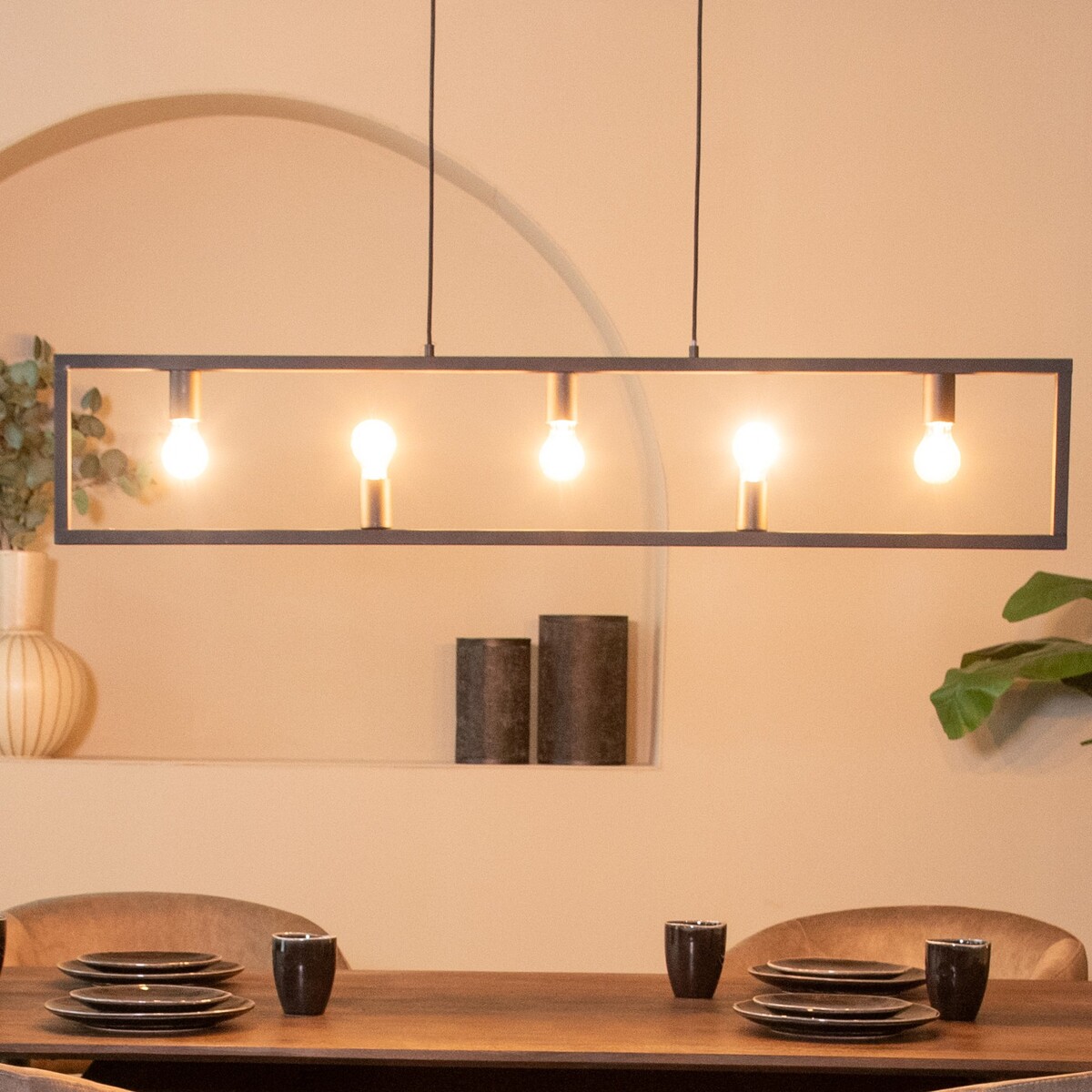 LABEL51 Hanglamp Quadrato - Zwart - Metaal - Hanglamp