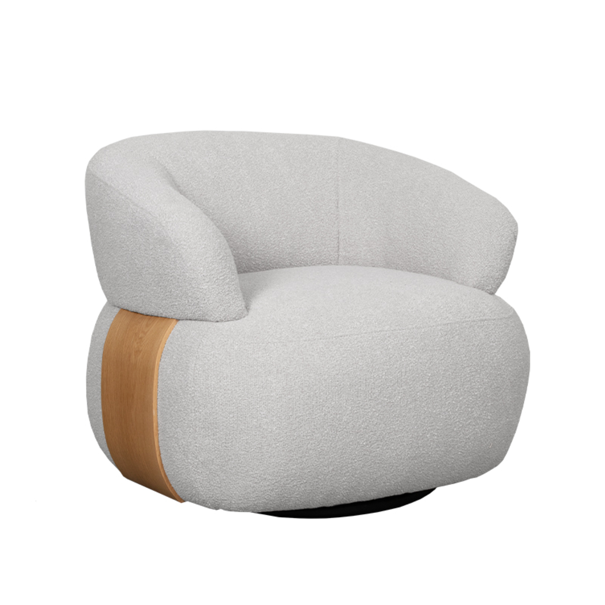 LABEL51 Fauteuil Valenza - Naturel - Boucle - Naturel Eiken