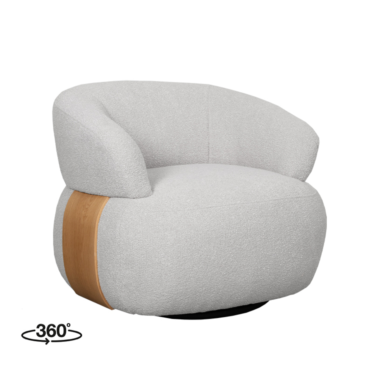 LABEL51 Fauteuil Valenza - Naturel - Boucle - Naturel Eiken