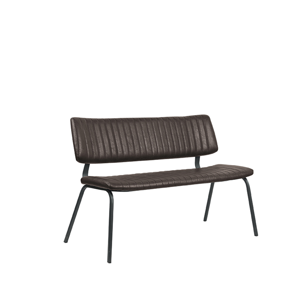 LABEL51 Eetkamerbank Gusto - Donkerbruin - PU-Leder - 120 cm