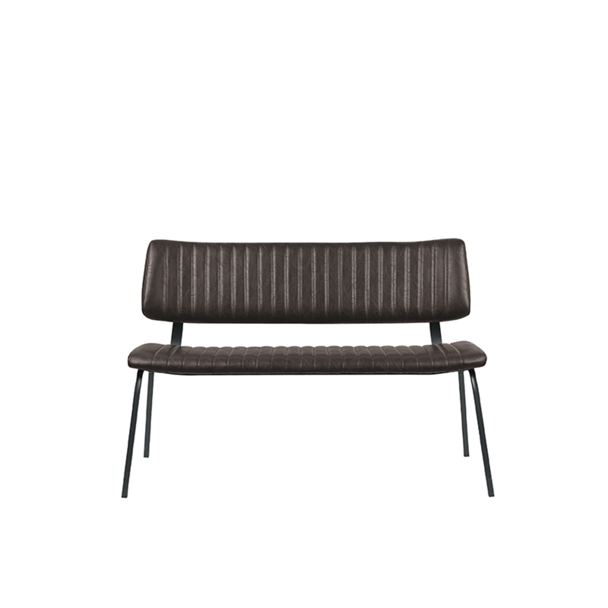 LABEL51 Eetkamerbank Gusto - Donkerbruin - PU-Leder - 120 cm