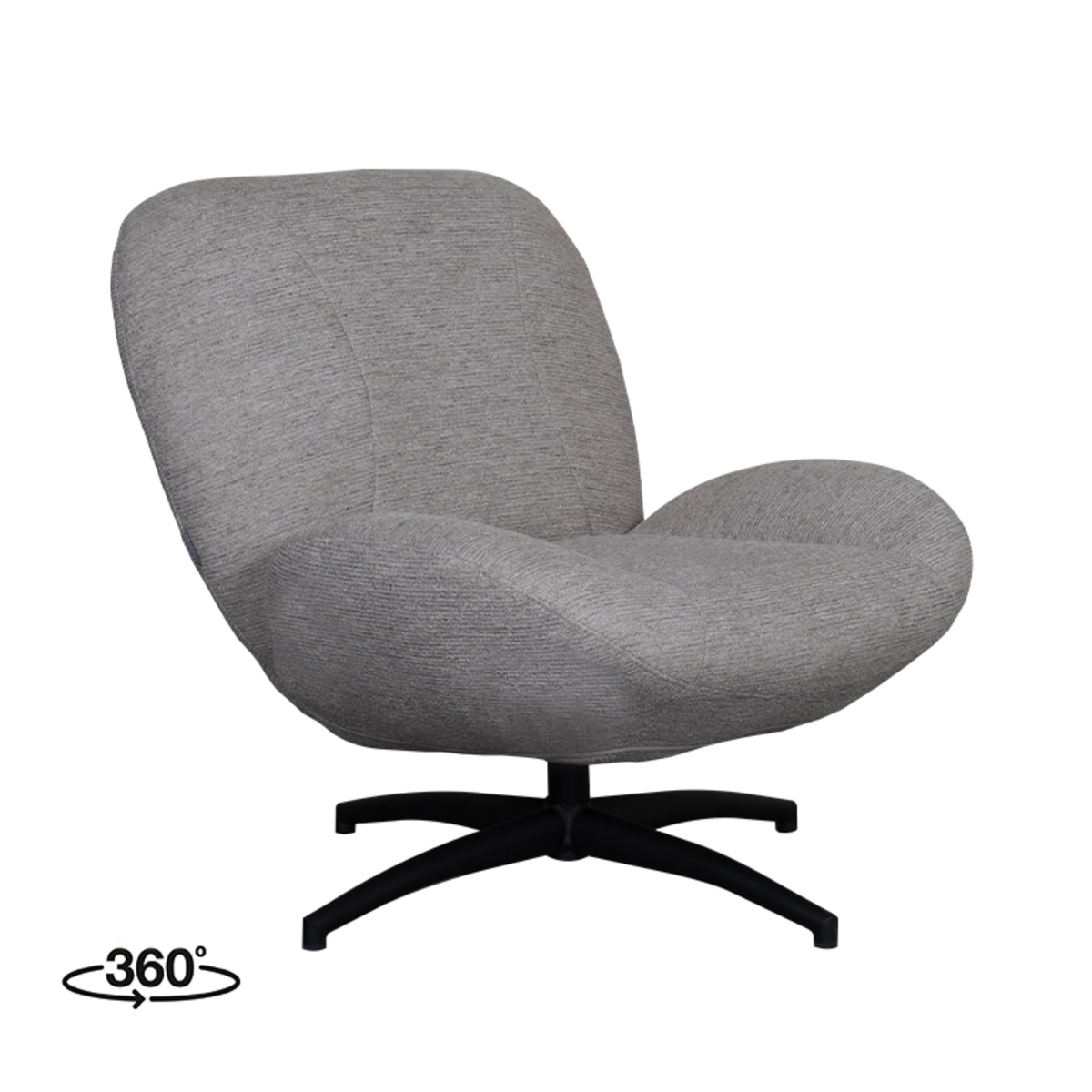 LABEL51 Fauteuil Clayton - Grijs - Canyon - One Size