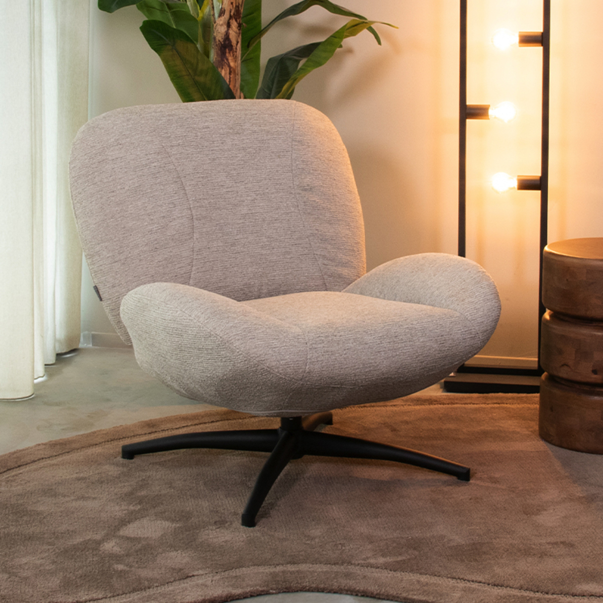 LABEL51 Fauteuil Clayton - Grijs - Canyon - One Size
