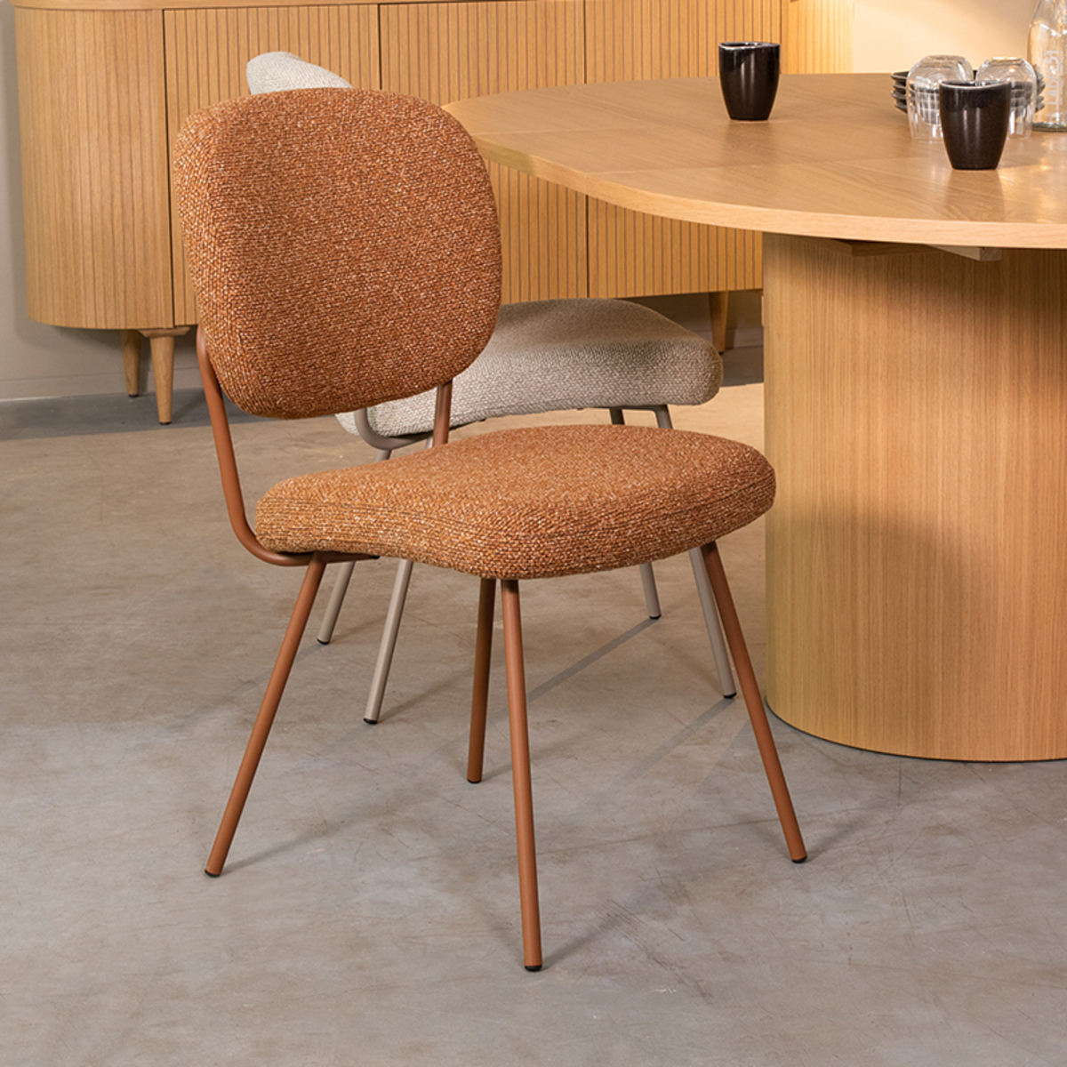 LABEL51 Eetkamerstoel Singapore - Coral - Boucle - Coral Frame
