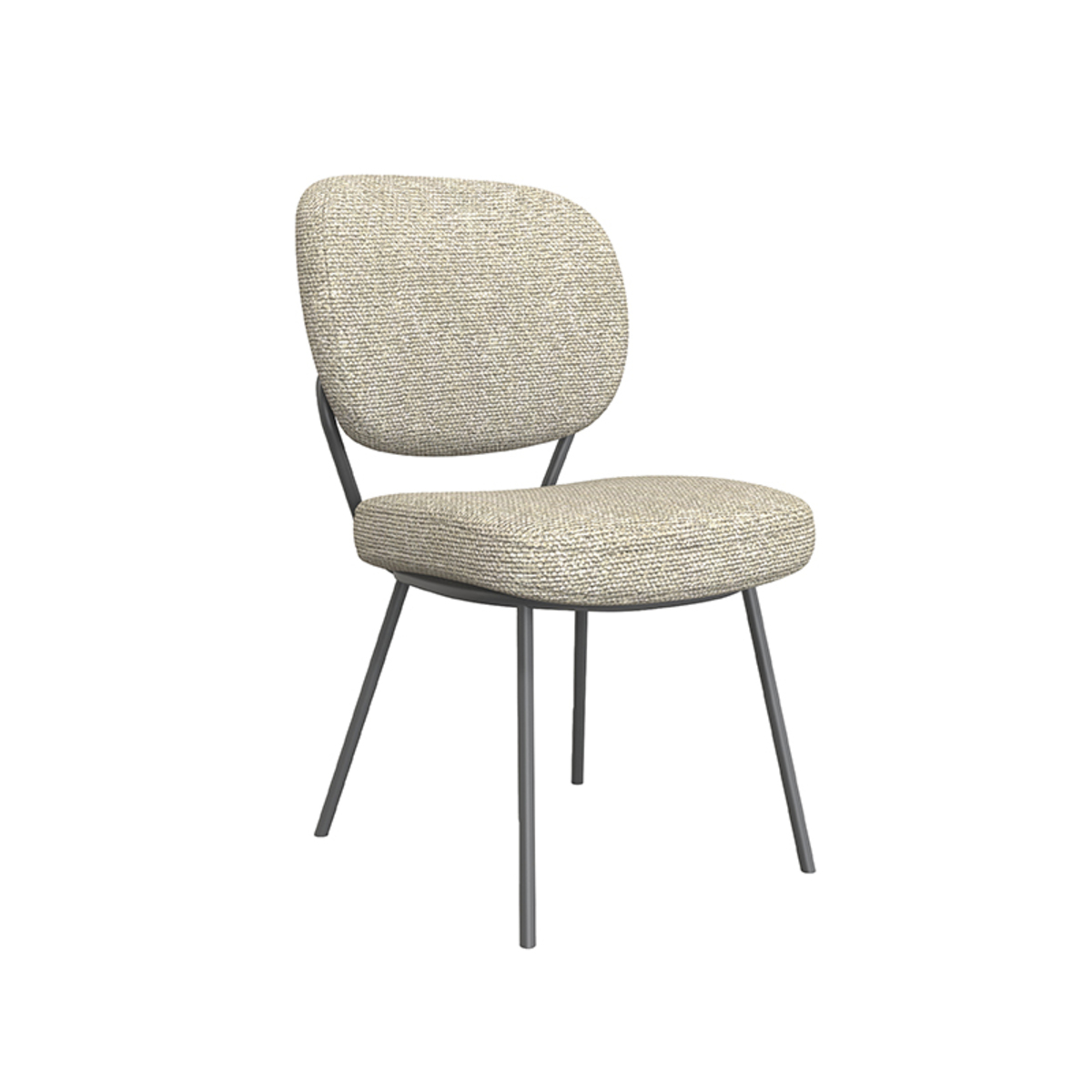 LABEL51 Eetkamerstoel Singapore - Naturel - Boucle - Black Frame