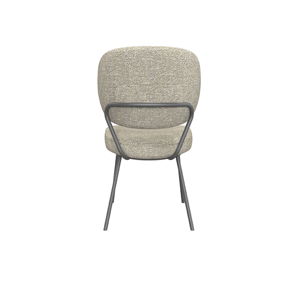 LABEL51 Eetkamerstoel Singapore - Naturel - Boucle - Black Frame