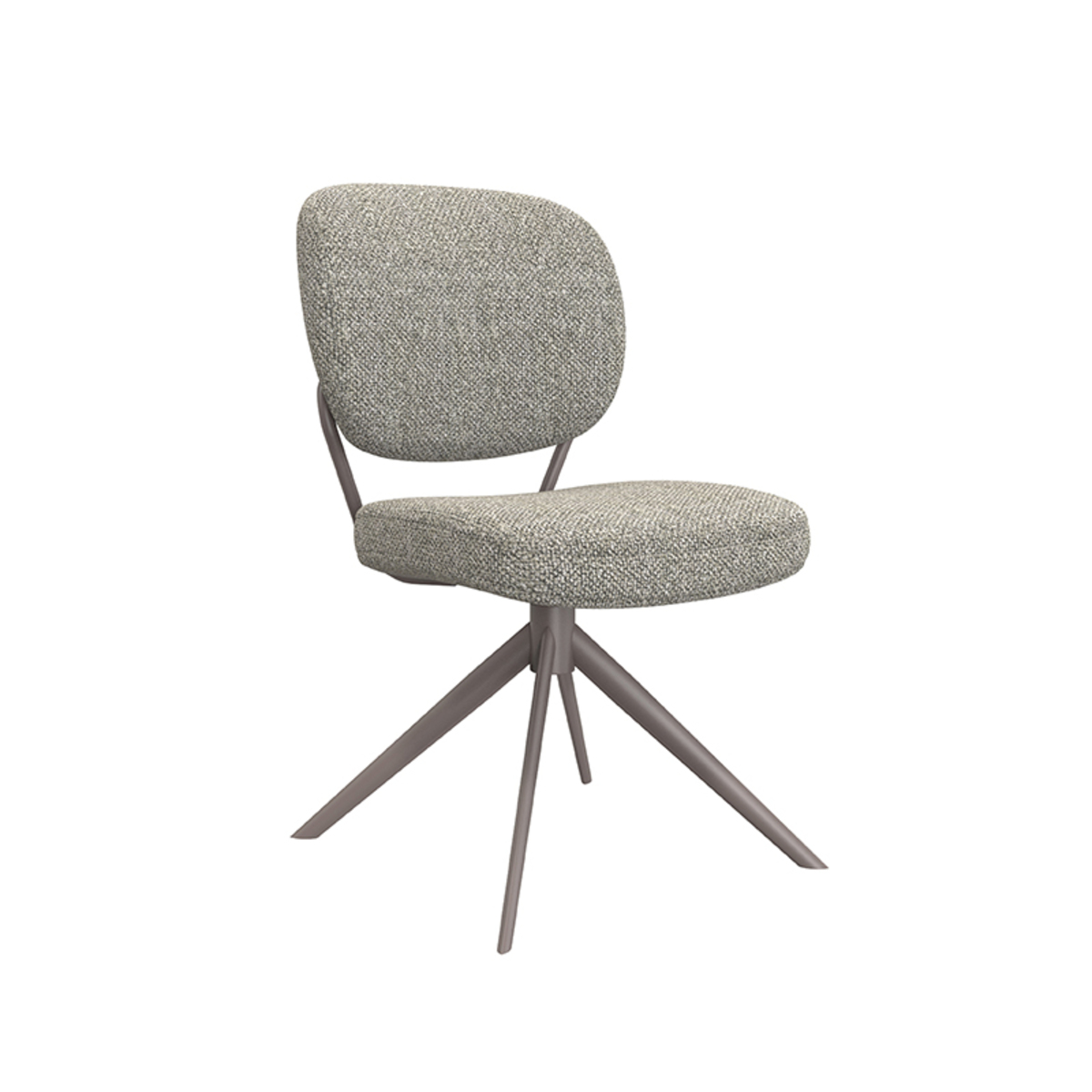 LABEL51 Eetkamerstoel Geneva - Truffel grijs - Boucle - Bronze Frame