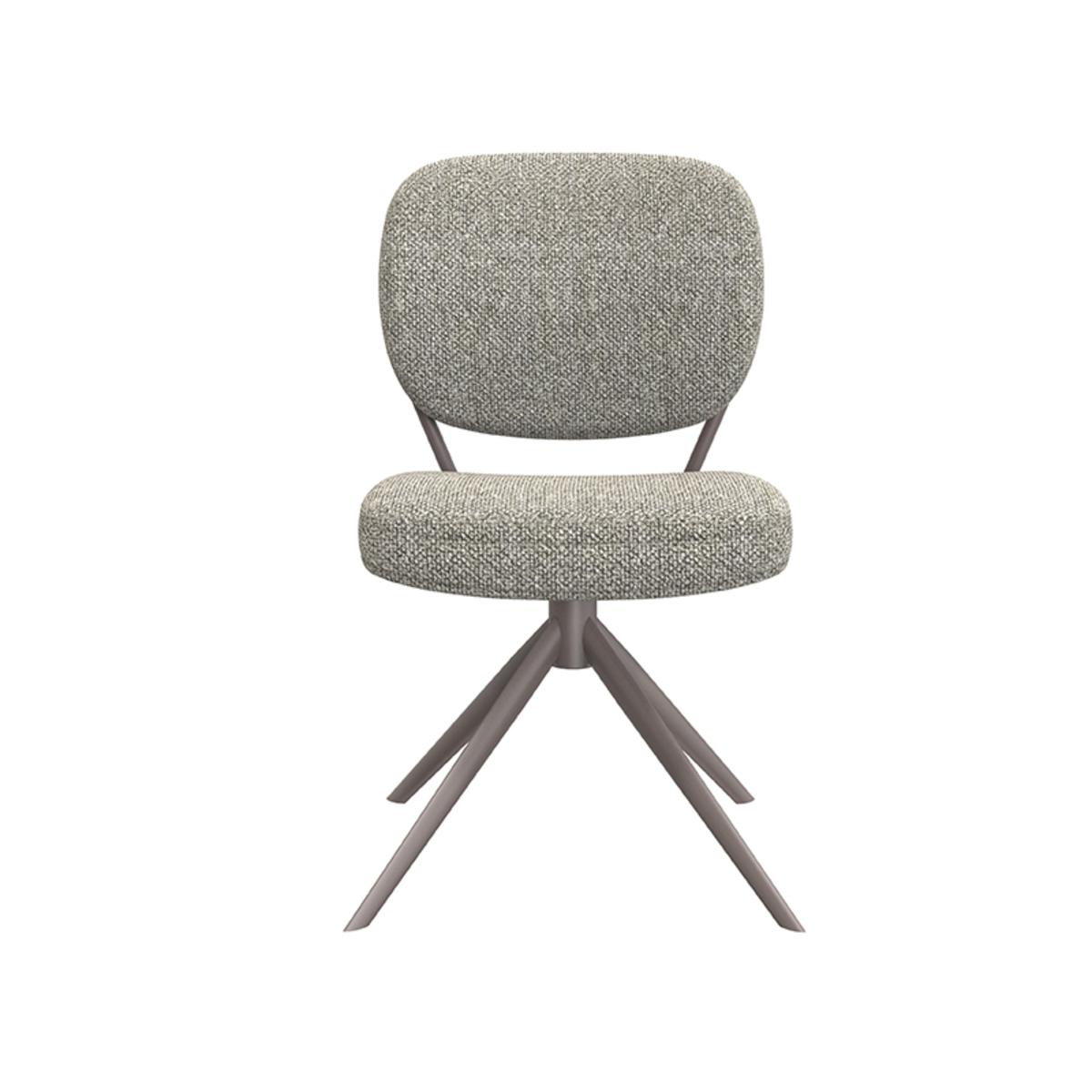LABEL51 Eetkamerstoel Geneva - Truffel grijs - Boucle - Bronze Frame