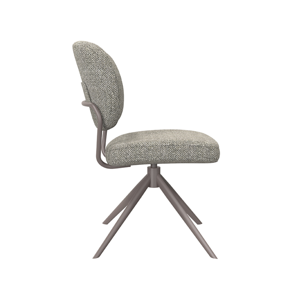 LABEL51 Eetkamerstoel Geneva - Truffel grijs - Boucle - Bronze Frame