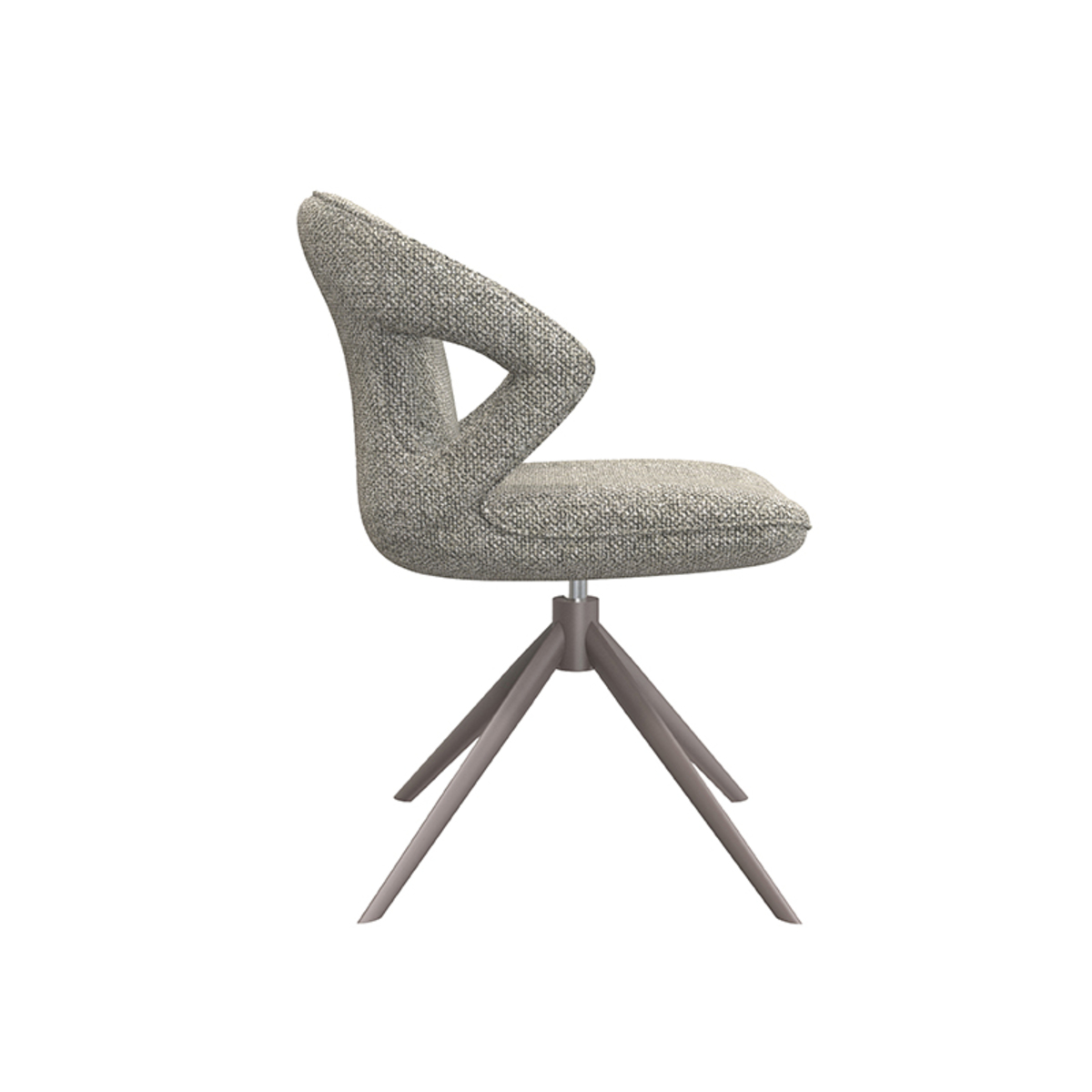 LABEL51 Eetkamerstoel Zurich - Truffel grijs - Boucle - Bronze Frame