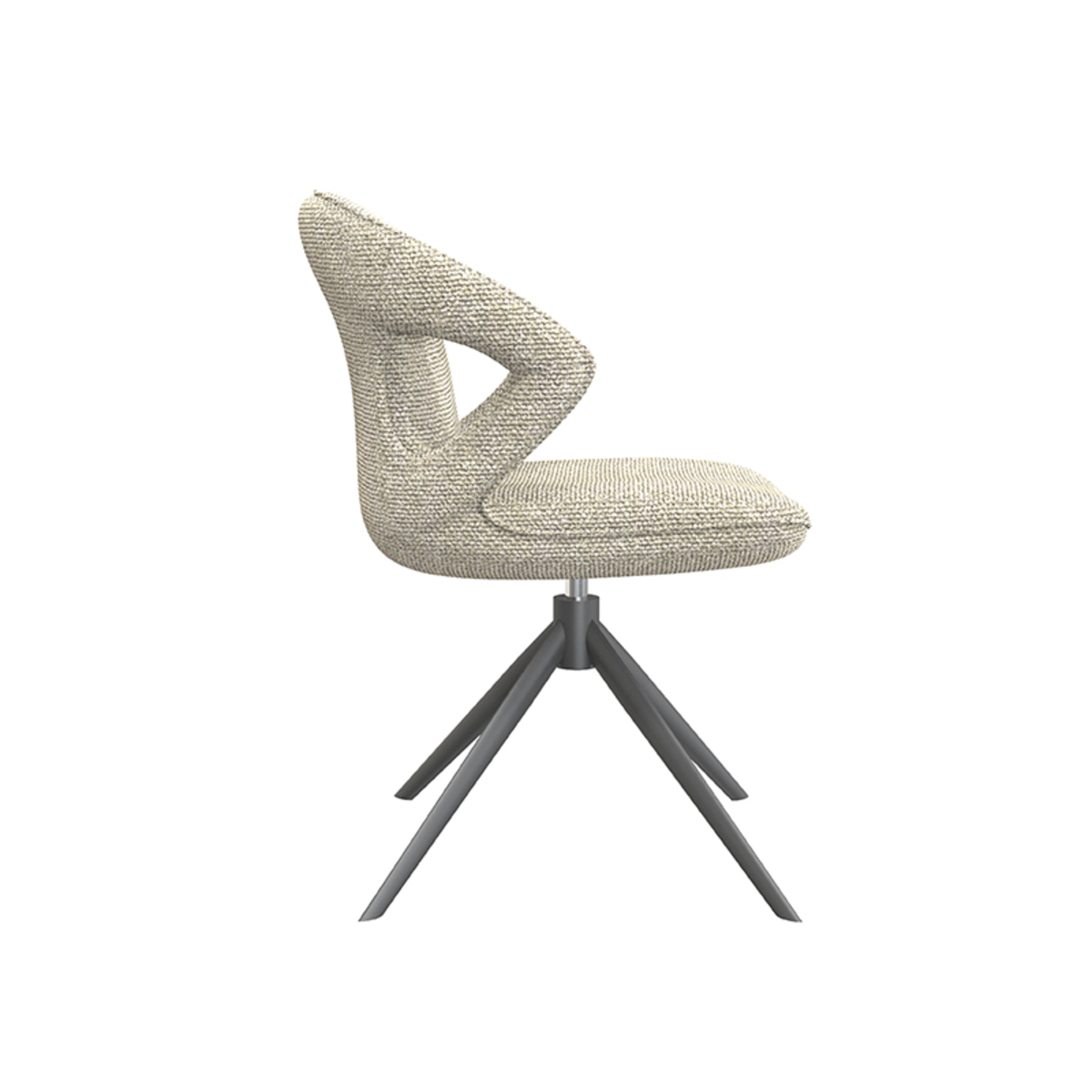 LABEL51 Eetkamerstoel Zurich - Naturel - Boucle - Black Frame