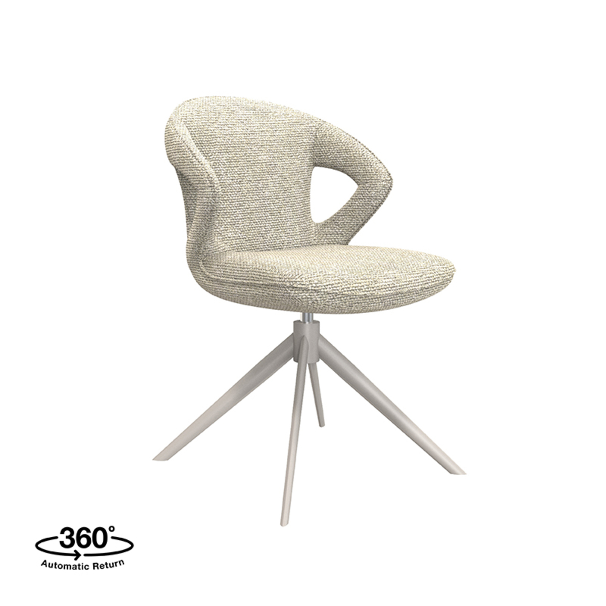 LABEL51 Eetkamerstoel Zurich - Naturel - Boucle - Taupe Frame