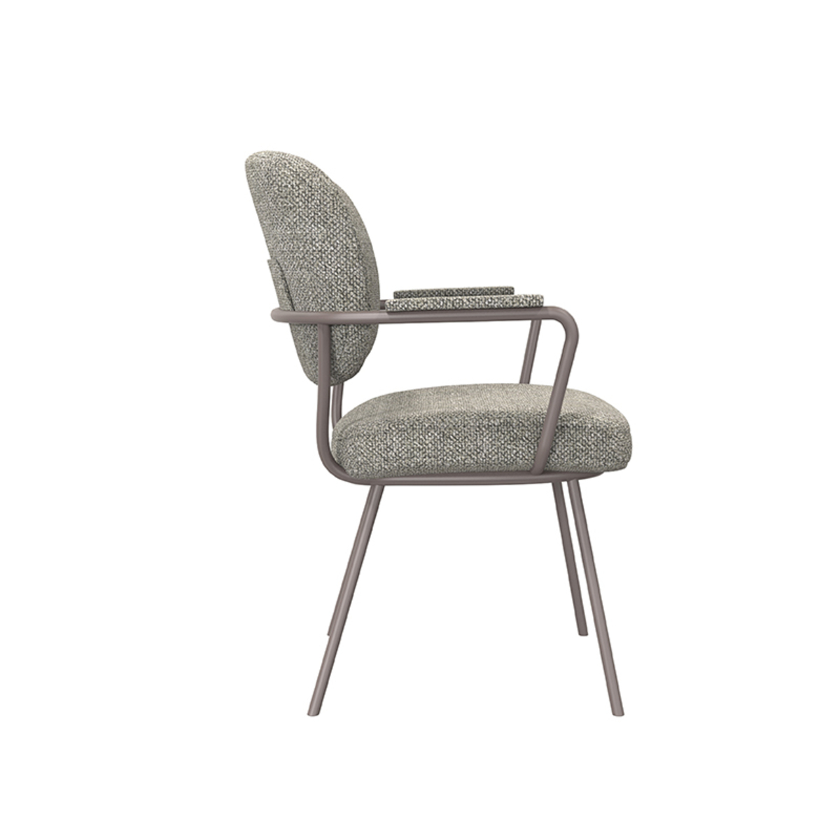 LABEL51 Eetkamerstoel Lausanne - Truffel grijs - Boucle - Bronze Frame