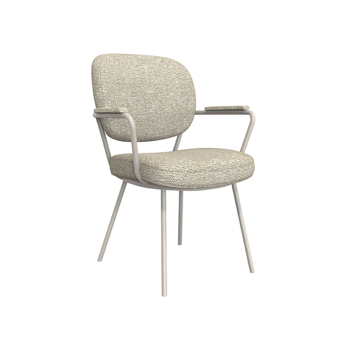 LABEL51 Eetkamerstoel Lausanne - Naturel - Boucle - Taupe Frame