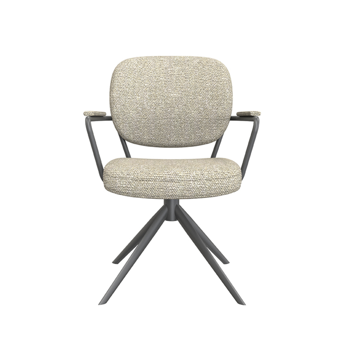 LABEL51 Eetkamerstoel Basel - Naturel - Boucle - Black Frame