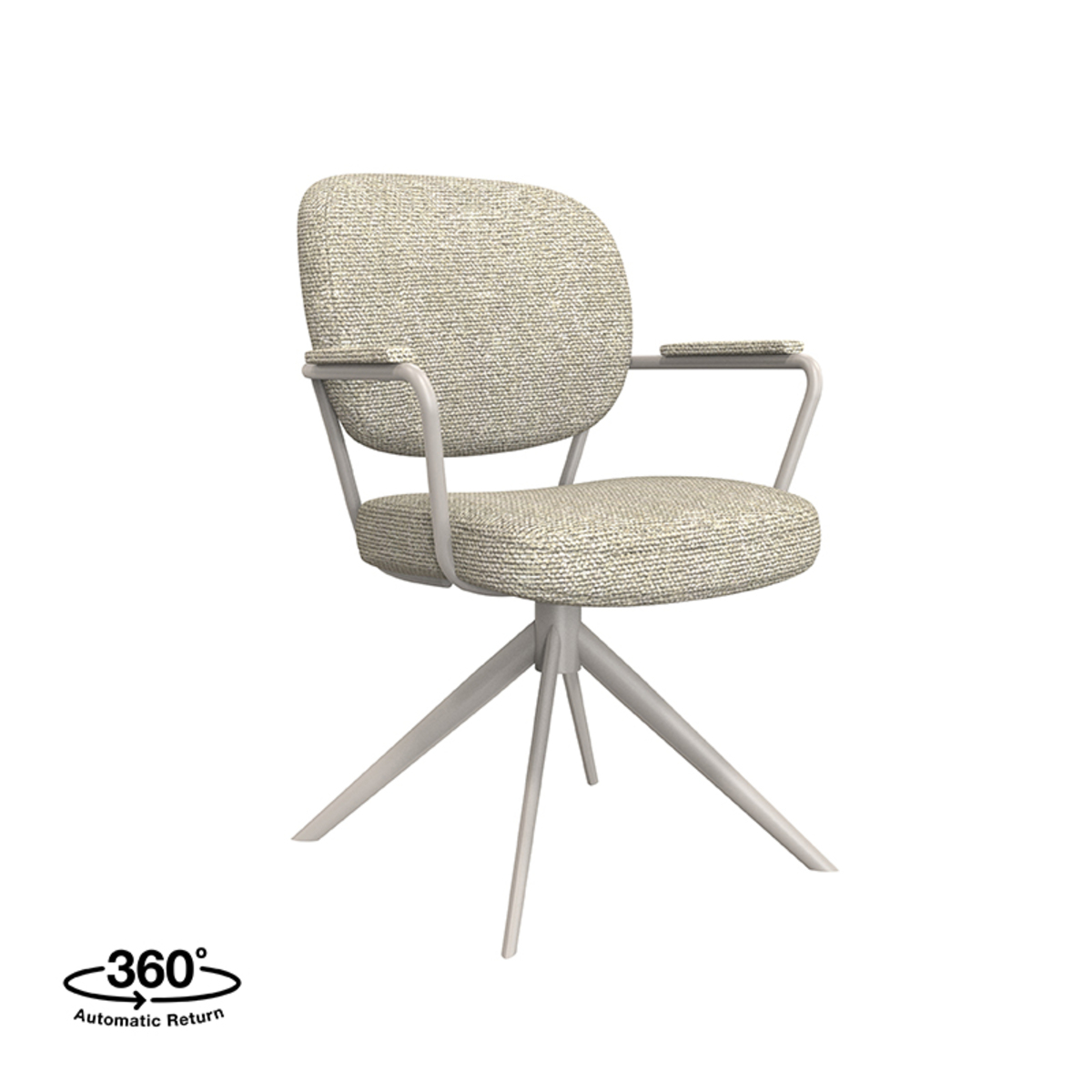 LABEL51 Eetkamerstoel Basel - Naturel - Boucle - Taupe Frame
