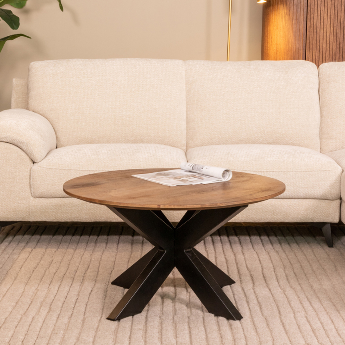 LABEL51 Salontafel Otis - Nature - Mangohout - 80 cm - Rond