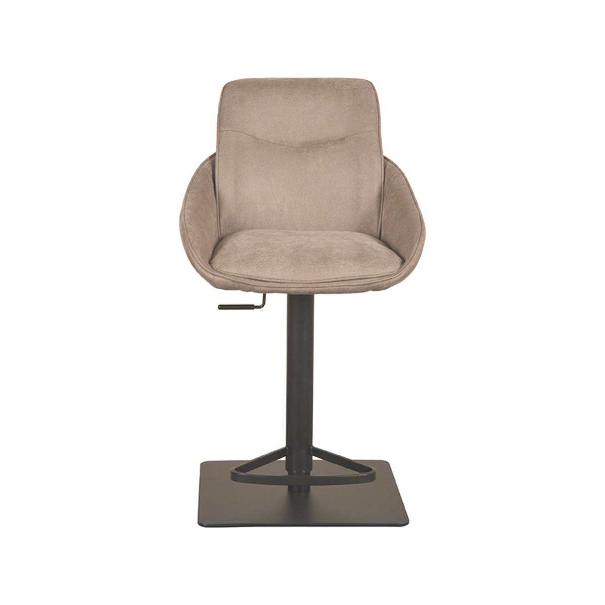 LABEL51 Barkruk Beauty - Taupe - Micro Suede - Zithoogte 56-82